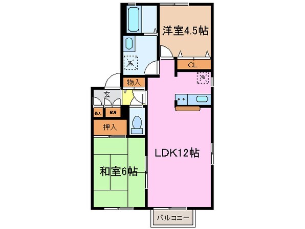 伊勢中川駅 徒歩10分 1階の物件間取画像